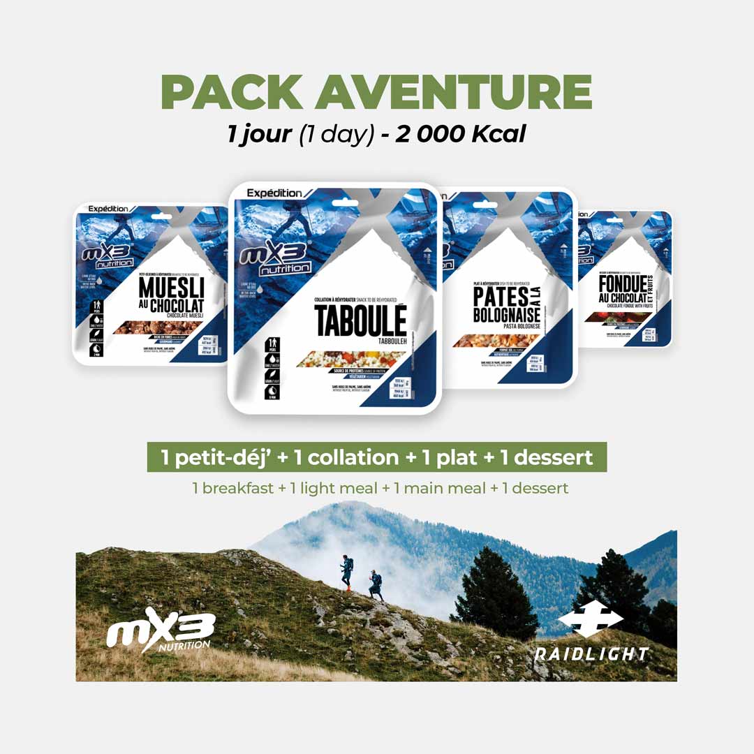Pack 24 horas aventura 2 000 Kcal - MX3