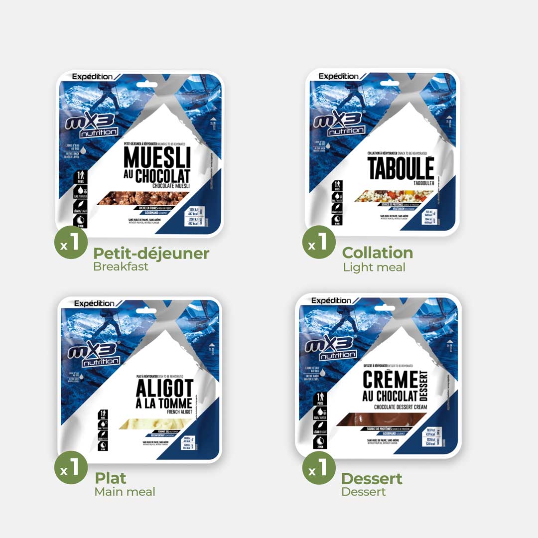 Pack 24 horas aventura vegetariano 2 000 Kcal - MX3