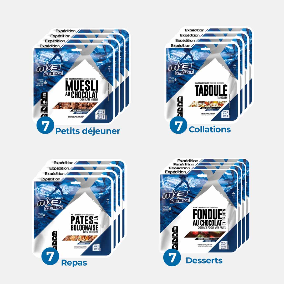 Pack 7 days désert 14 000 Kcal - MX3 nutrition