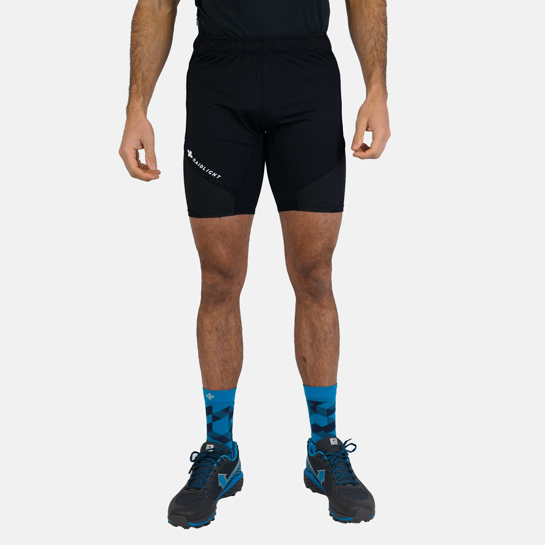 RaidLight Men's Activ Stretch Shorts, Black tight running shorts